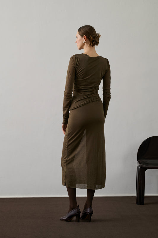 Jupe Bahia - Marron/Kaki - Coton - Femme