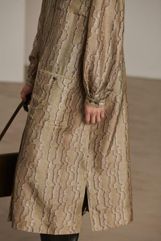 Belle Dress - Grey/Green - Silk - Women