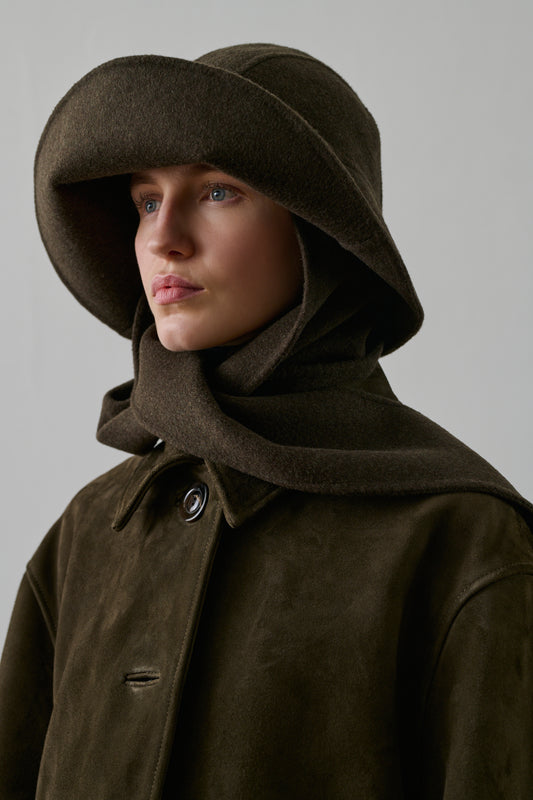 Chapeau Faron - Kaki Brun - Laine - Femme