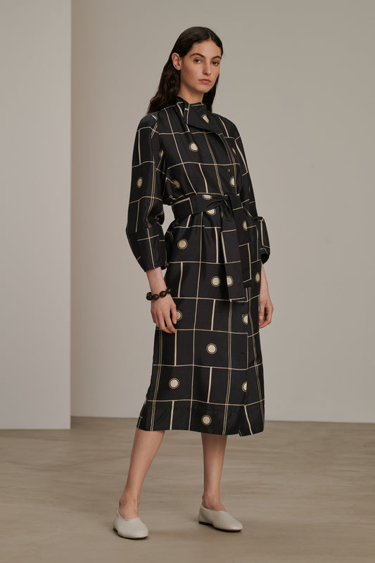 Bandora dress - Black/Ecru - Silk - Women