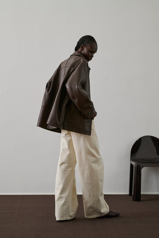 Veste Vincenzo - Taupe - Cuir - Femme