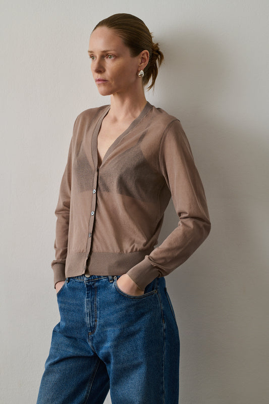 Cardigan Etretat - Taupe - Coton - Femme