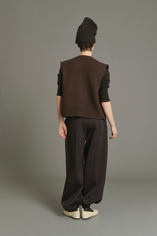 Cardigan Kalyanee - Chocolate - Wool - Women