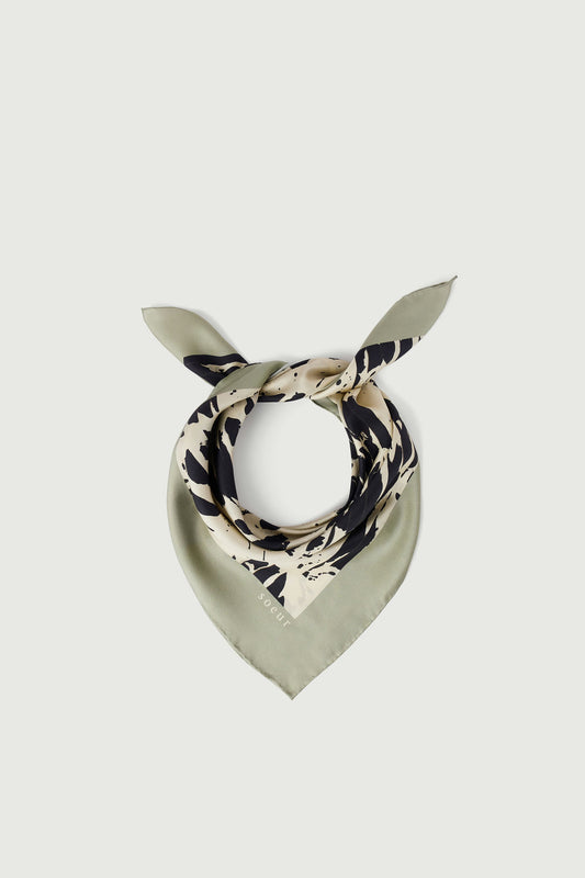 Foulard Capucine - Jaune Pâle/Noir - Soie - Femme