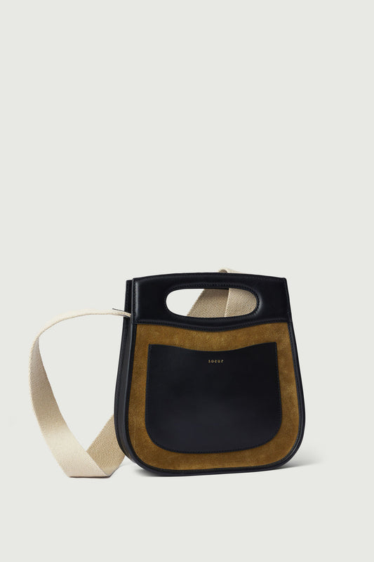 Sac Cheri - Bronze/Noir - Cuir - Femme