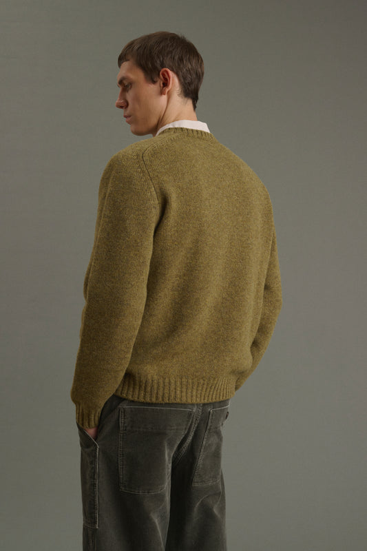 Pullover Isamu - Heathered Khaki - Wool - Men