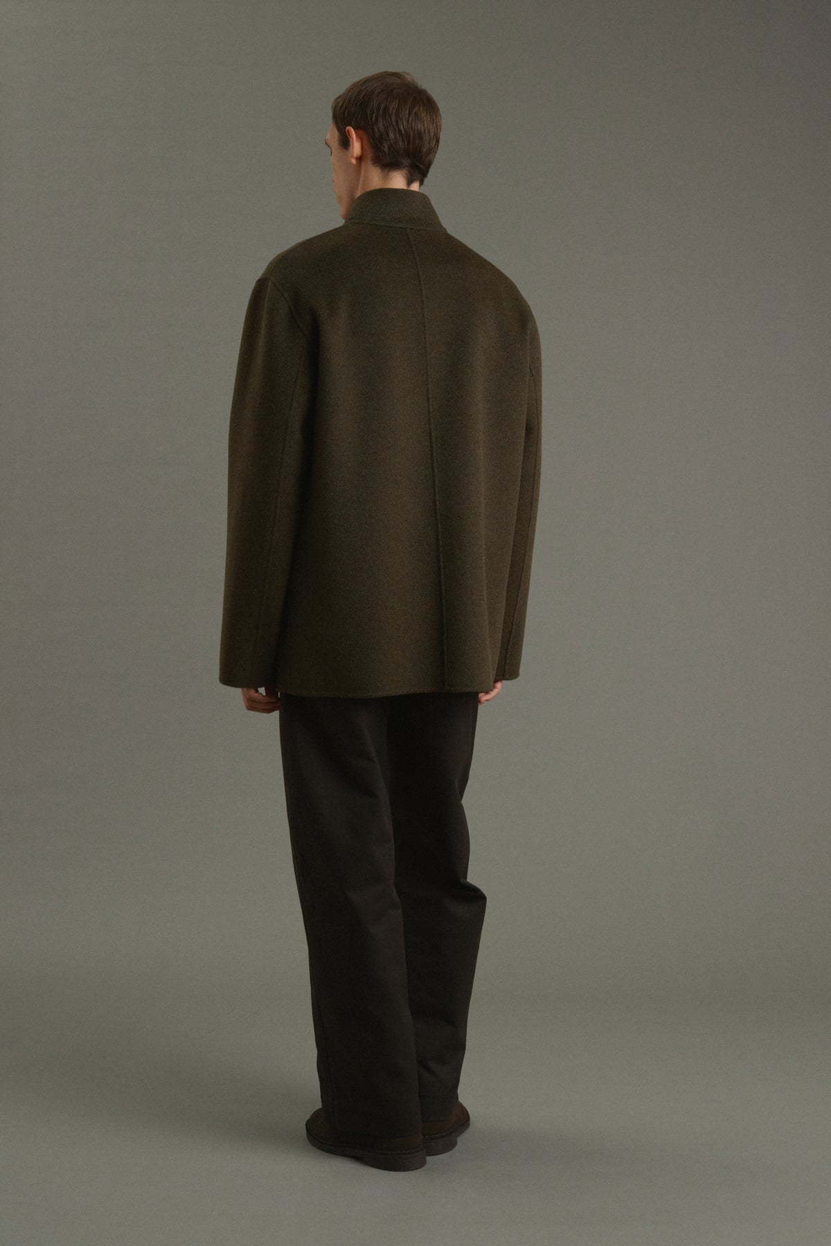 Eole jacket - Heathered Khaki - Double-Faced Fabric - Men vue 2