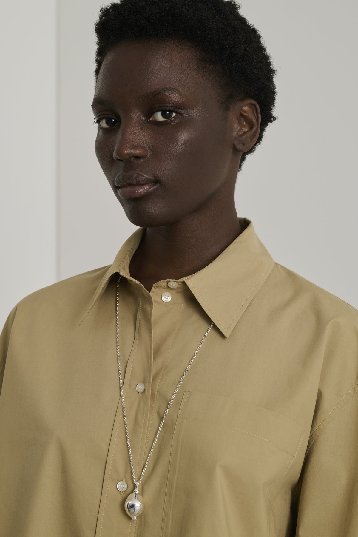 Carlotta Shirt - Dark Beige - Cotton - Women vue 4