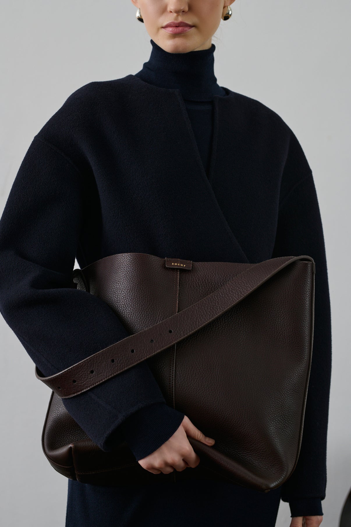 Sac Saudade - Marron Foncé - Cuir - Femme vue 2