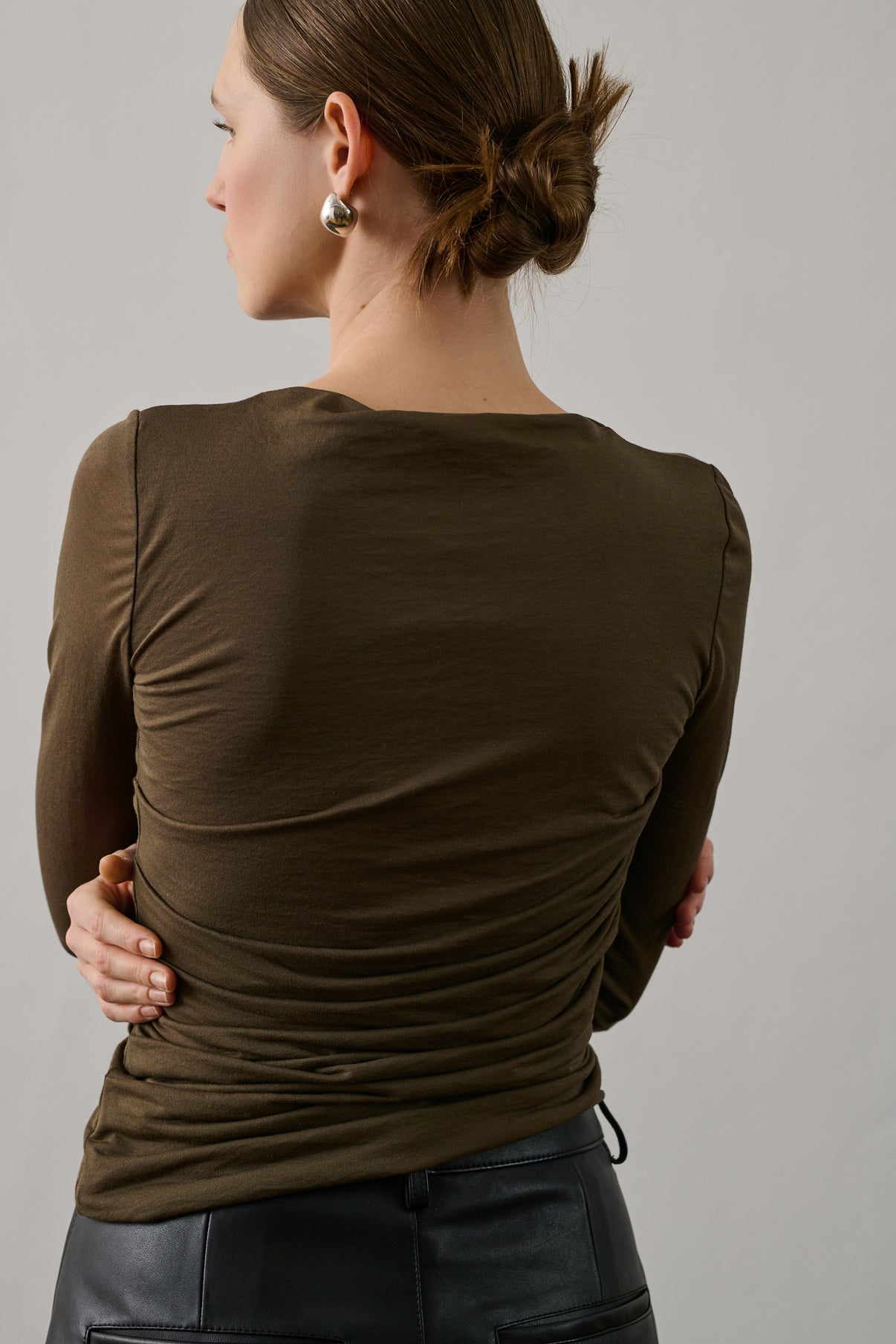 Tee-Shirt Gaia - Marron/Kaki - Coton - Femme vue 4