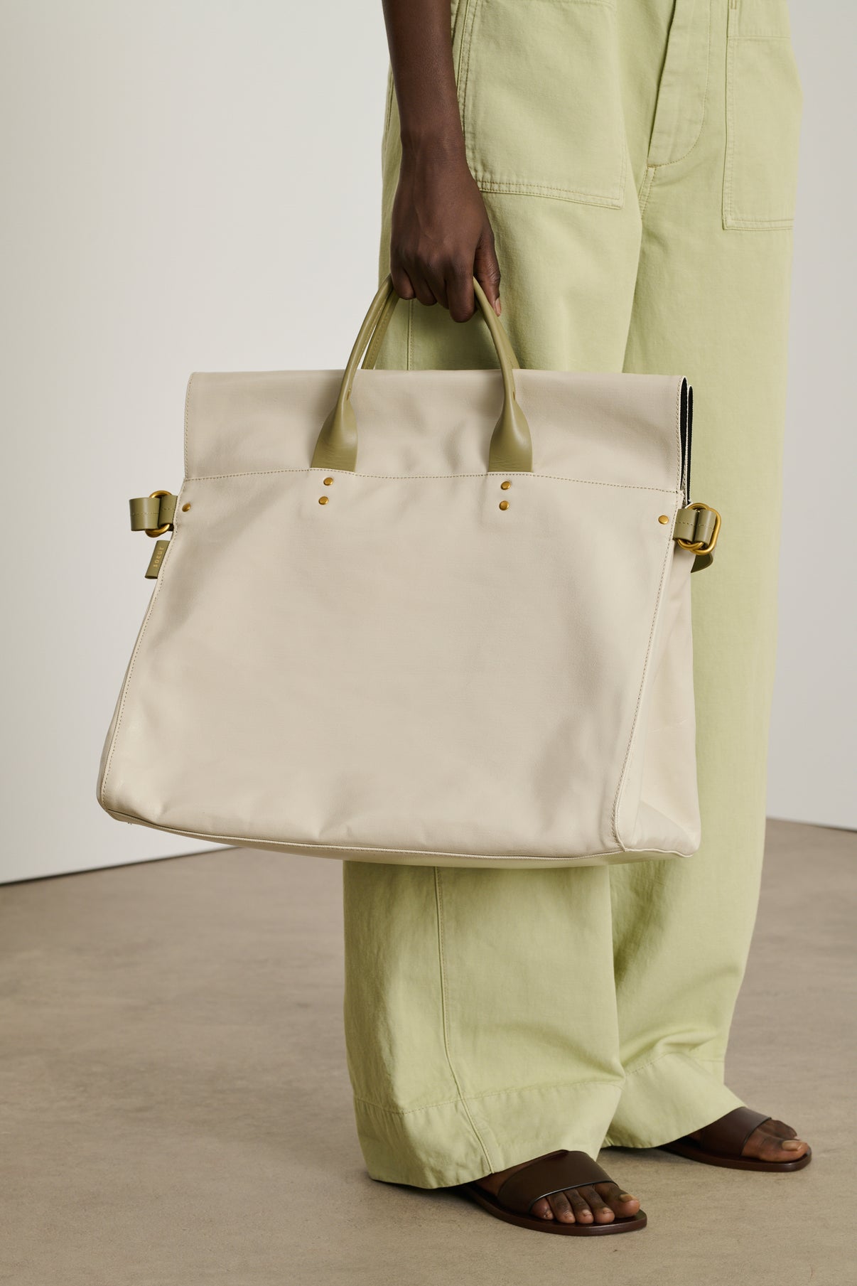 Cabas Britain - Grès/Sauge - Cuir - Femme vue 2