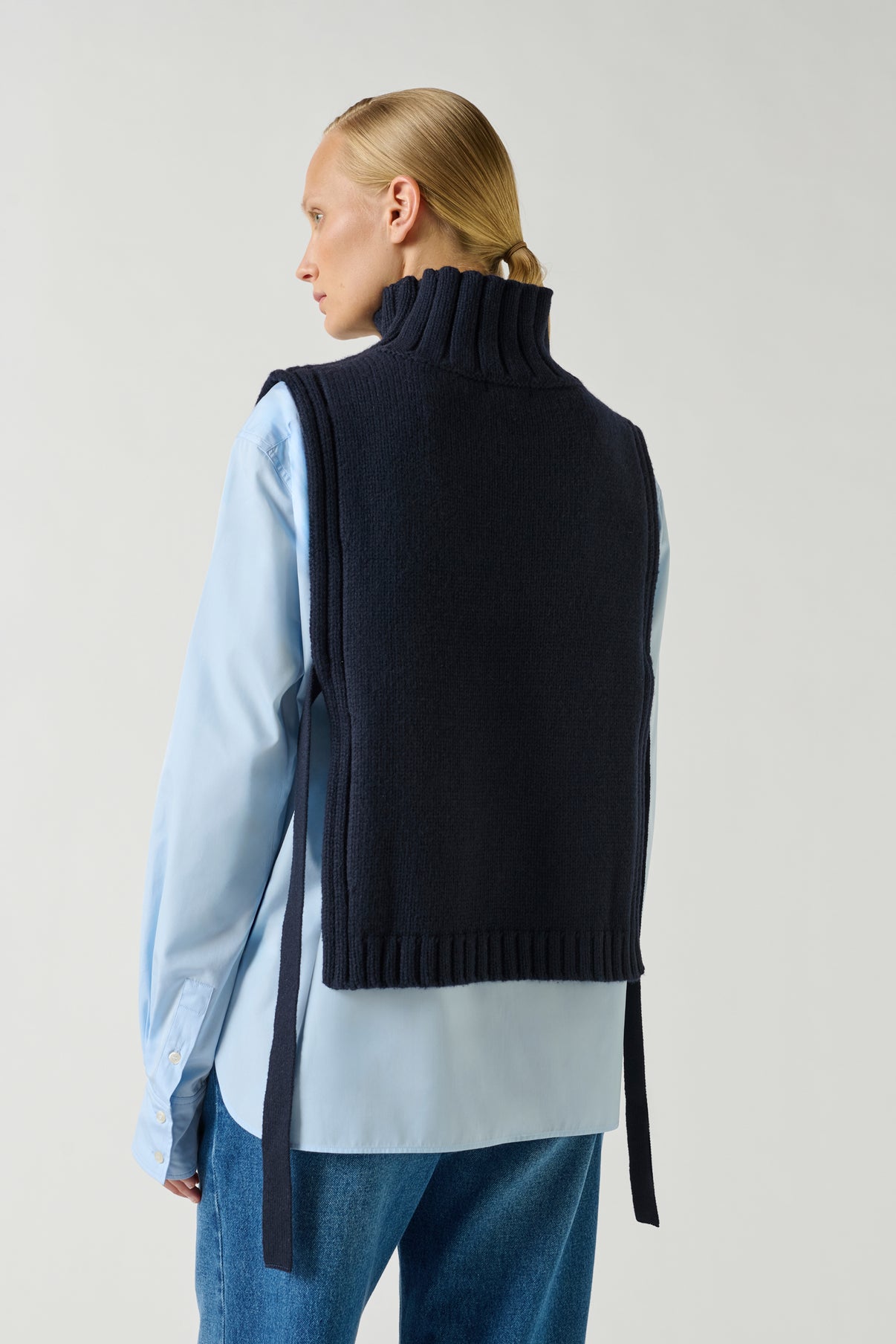 Pull Or - Navy - Laine - Femme vue 3