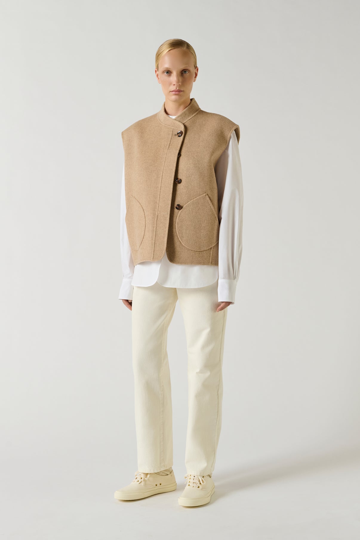 Blouson Adeline - Beige Chiné - Laine - Femme vue 1