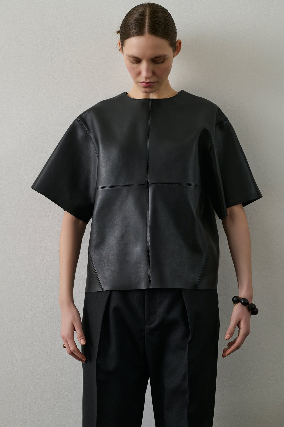 Blouse Frieda - Noir - Cuir - Femme vue 1