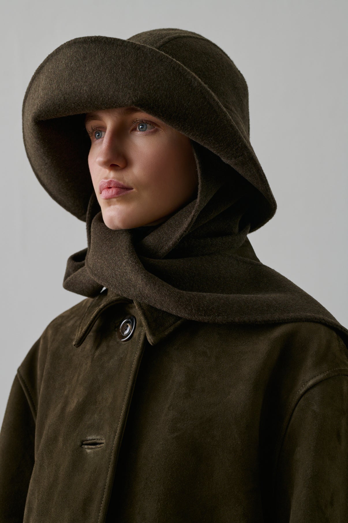 Chapeau Faron - Kaki Brun - Laine - Femme vue 2