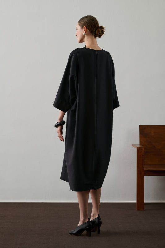 Robe Greta - Noir - Laine - Femme