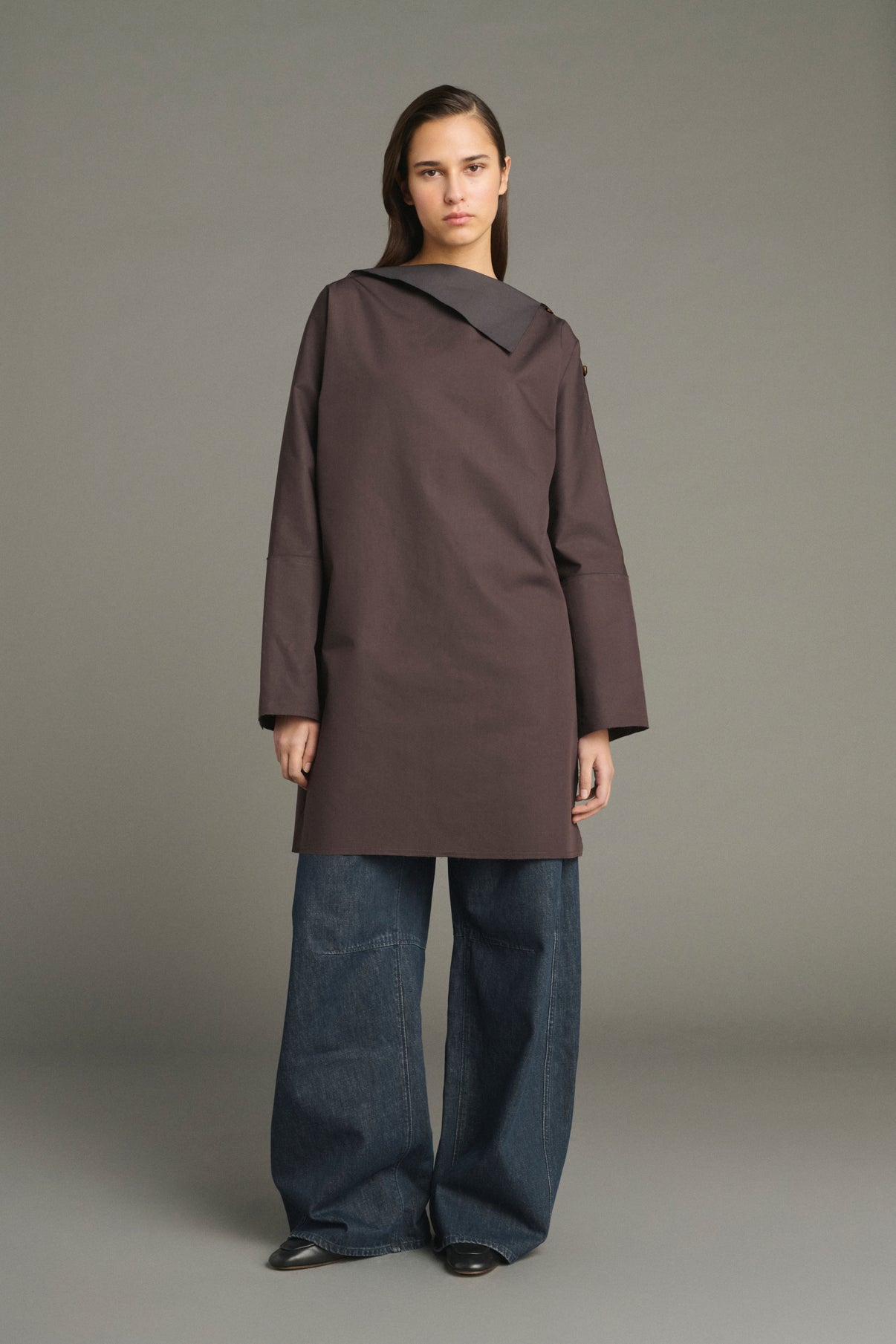 Liris dress - Fig/Dark Brown - Cotton - Women vue 4
