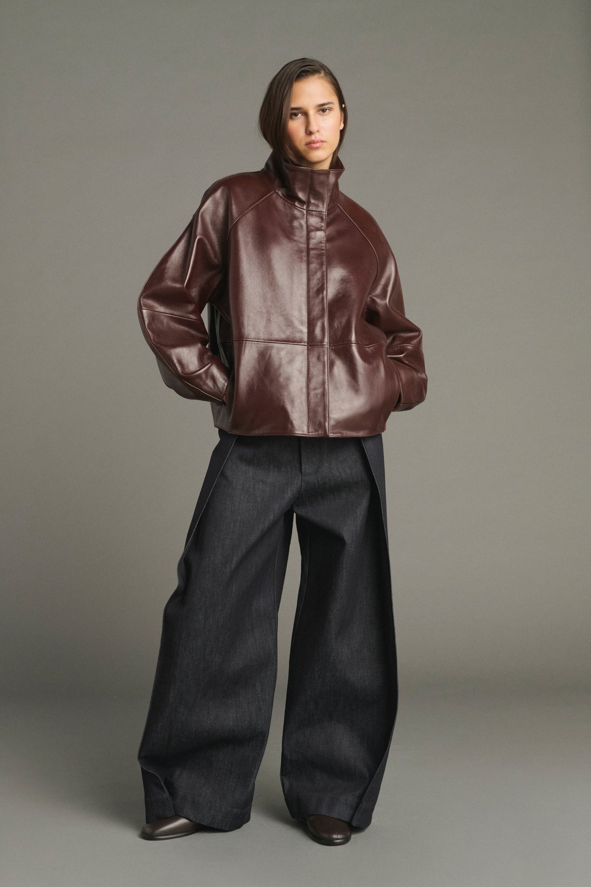 Gamma Jacket - Bordeaux - Leather - Women vue 1