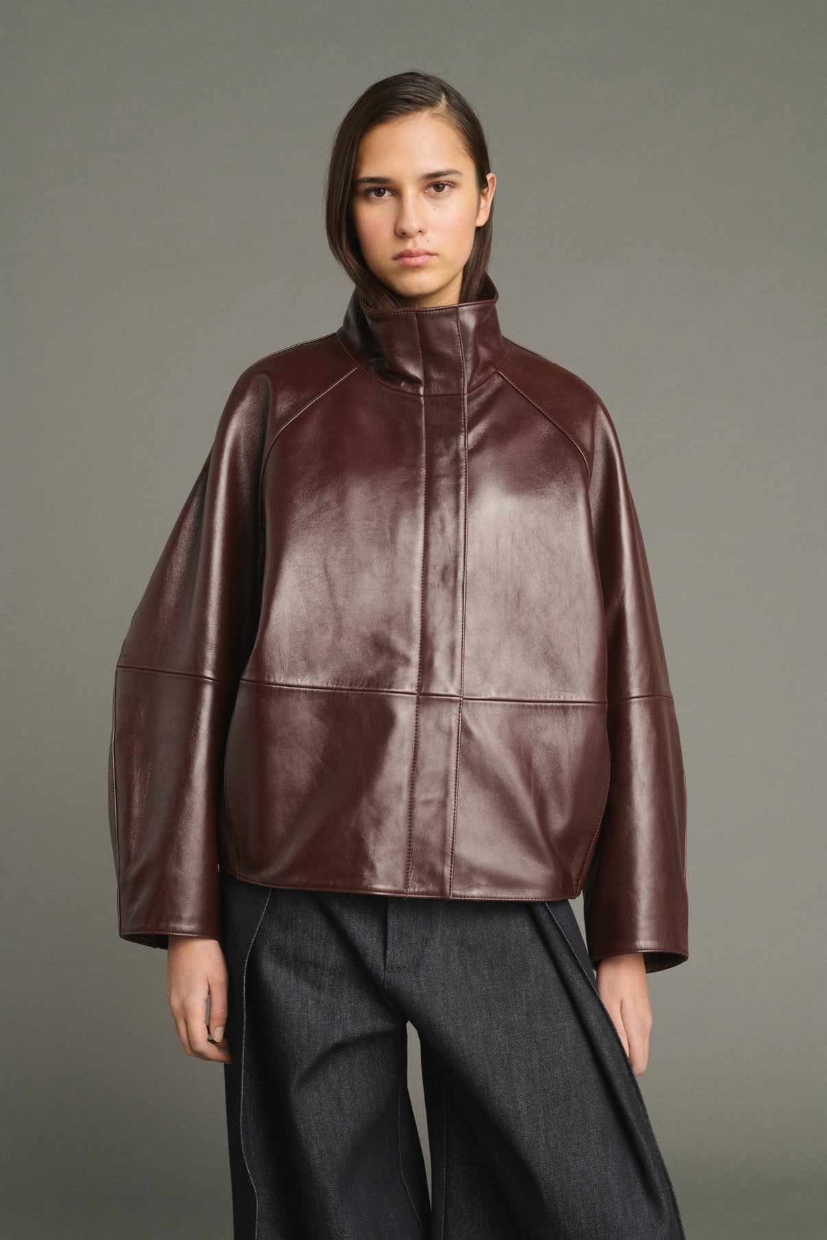Gamma Jacket - Bordeaux - Leather - Women vue 3