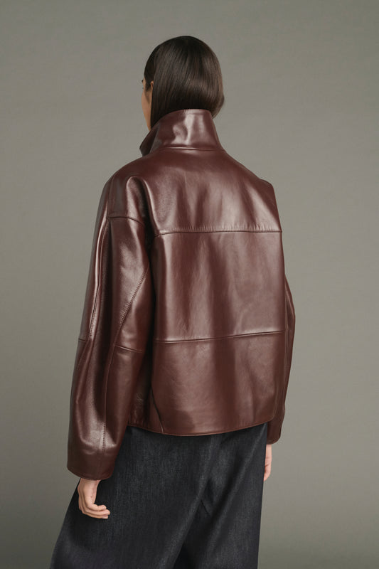 Gamma Jacket - Bordeaux - Leather - Women