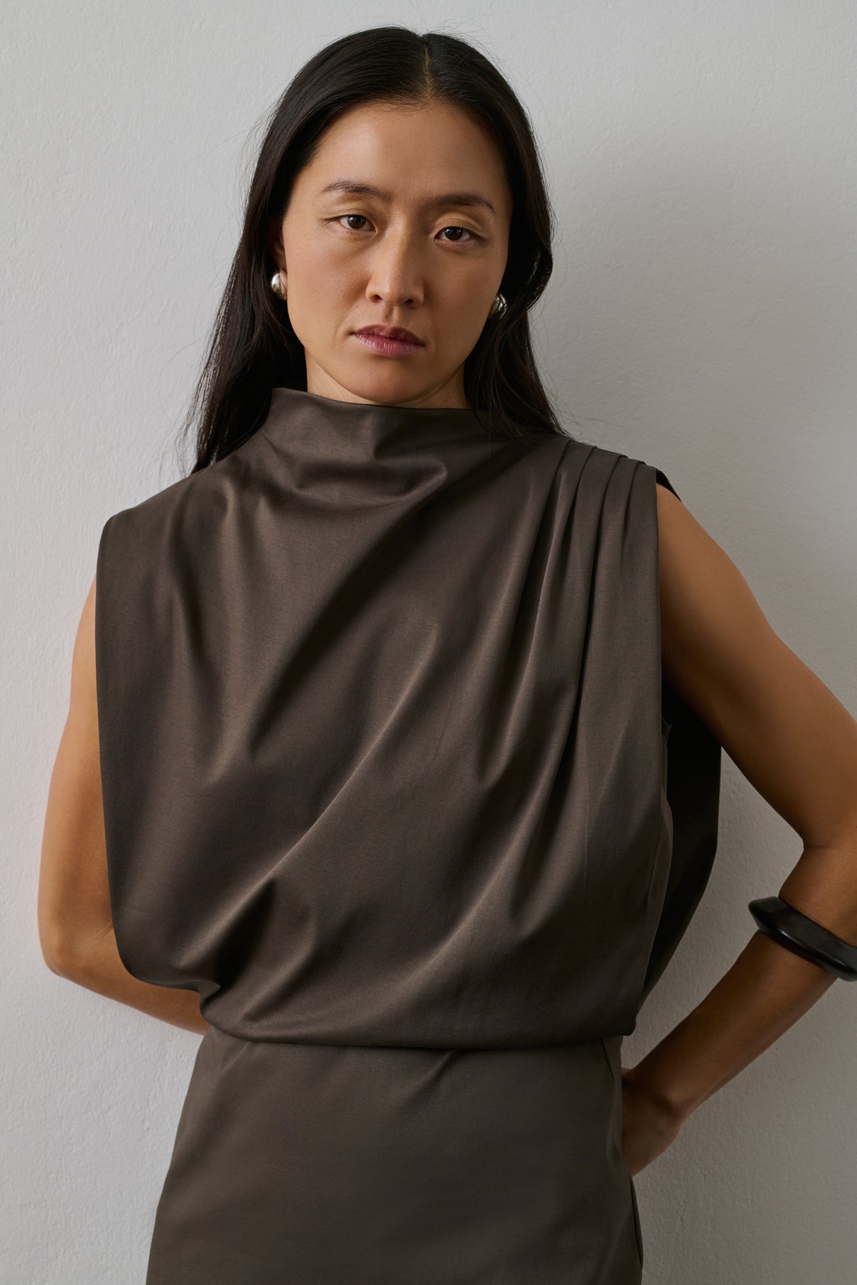 Robe Gemma - Marron/Taupe - Coton - Femme vue 2