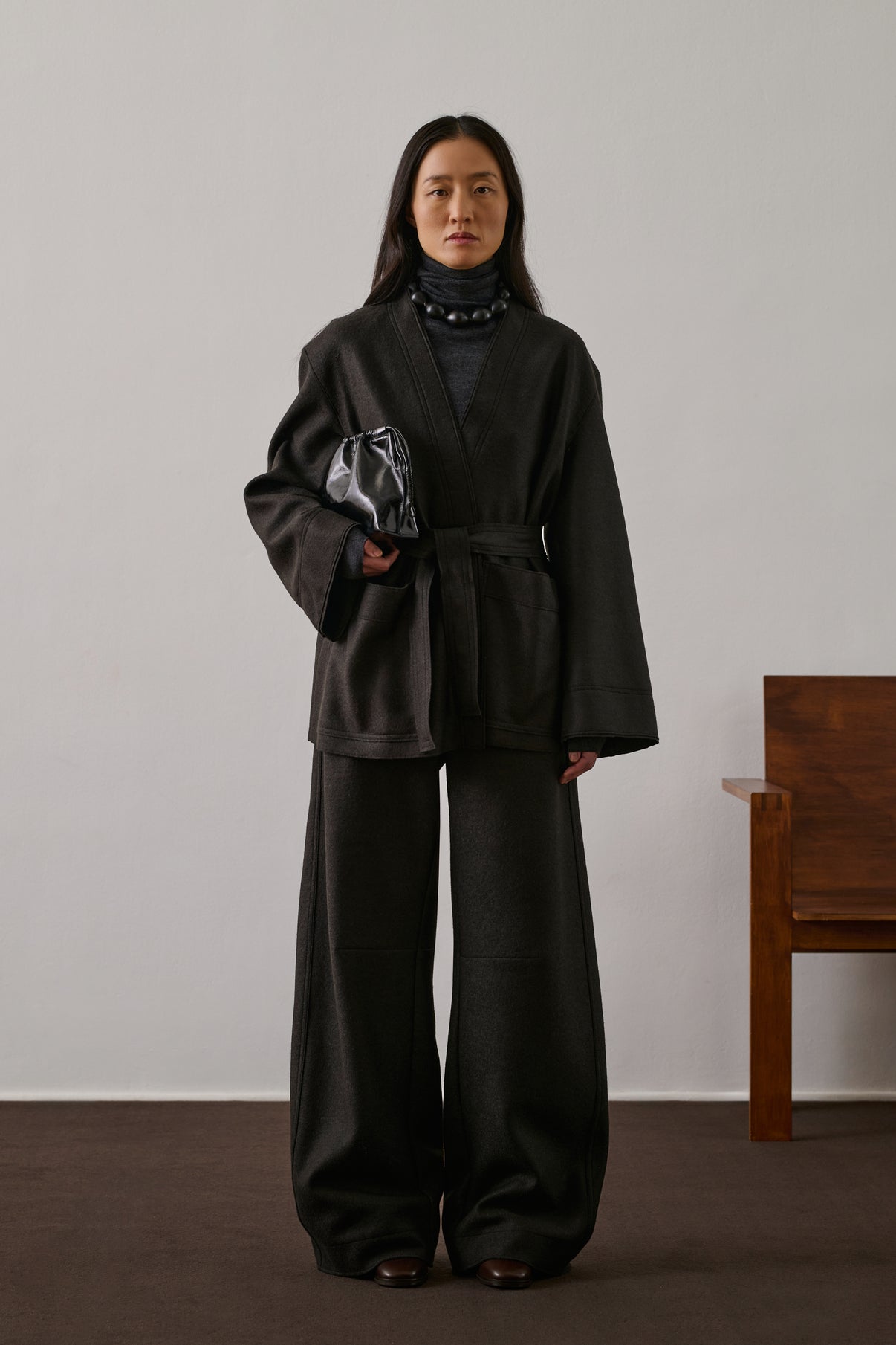 Veste Balme - Vert Ébène - Laine - Femme vue 5