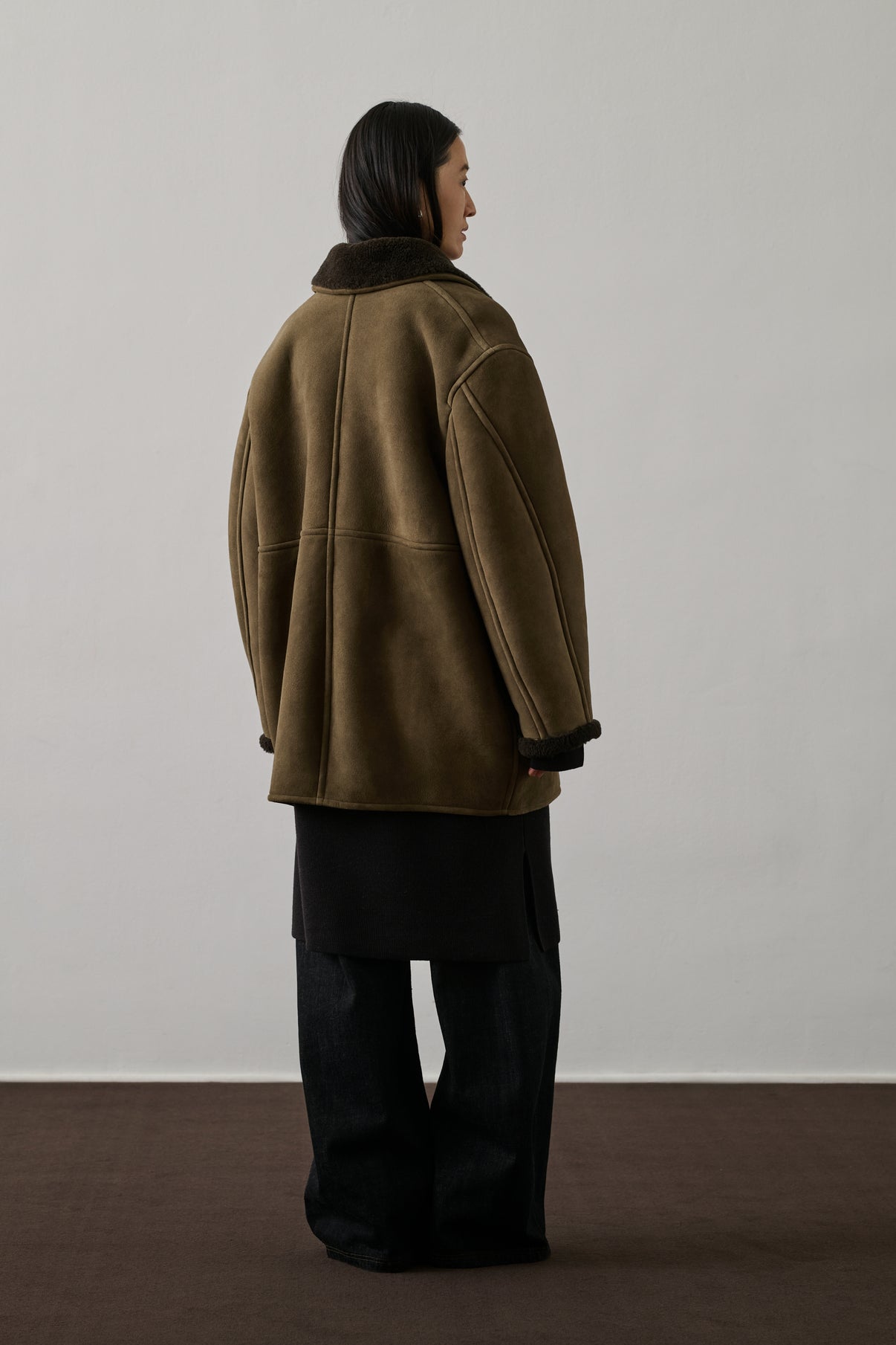 Manteau Breda - Taupe/Gris Foncé - Cuir - Femme vue 2