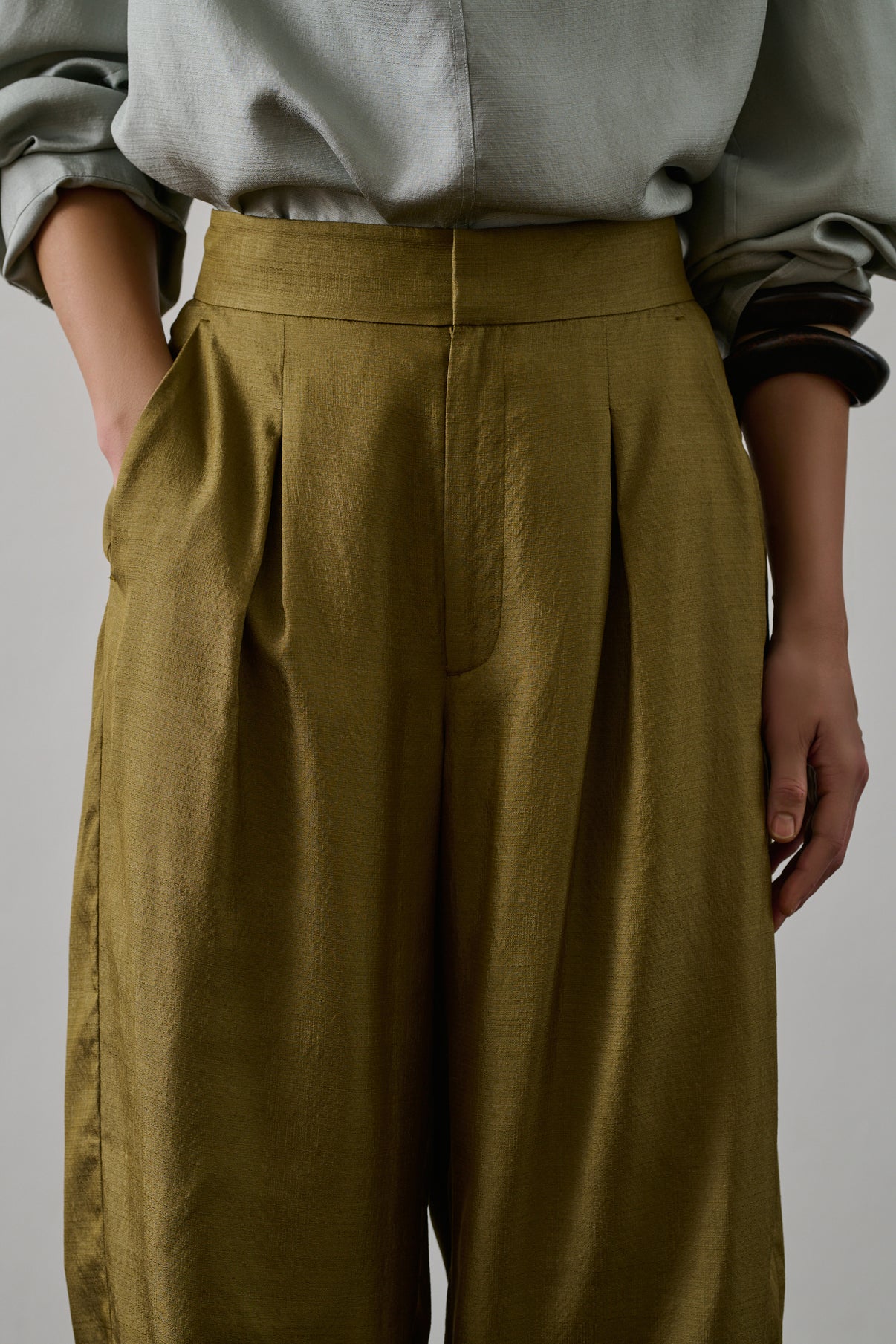 Pantalon Baptiste - Sable - Soie - Femme vue 3