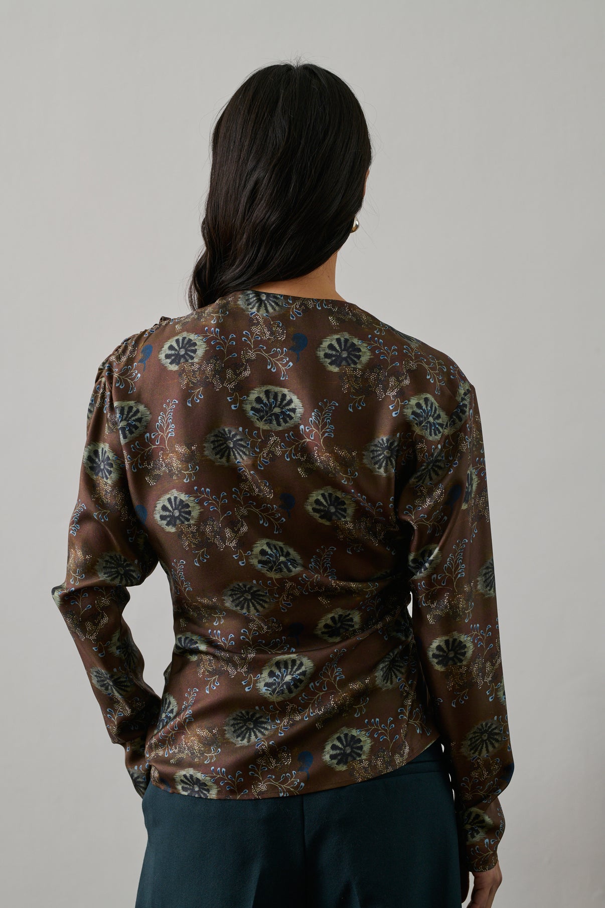 Blouse Fresia - Aubergine/Vert - Soie - Femme vue 4