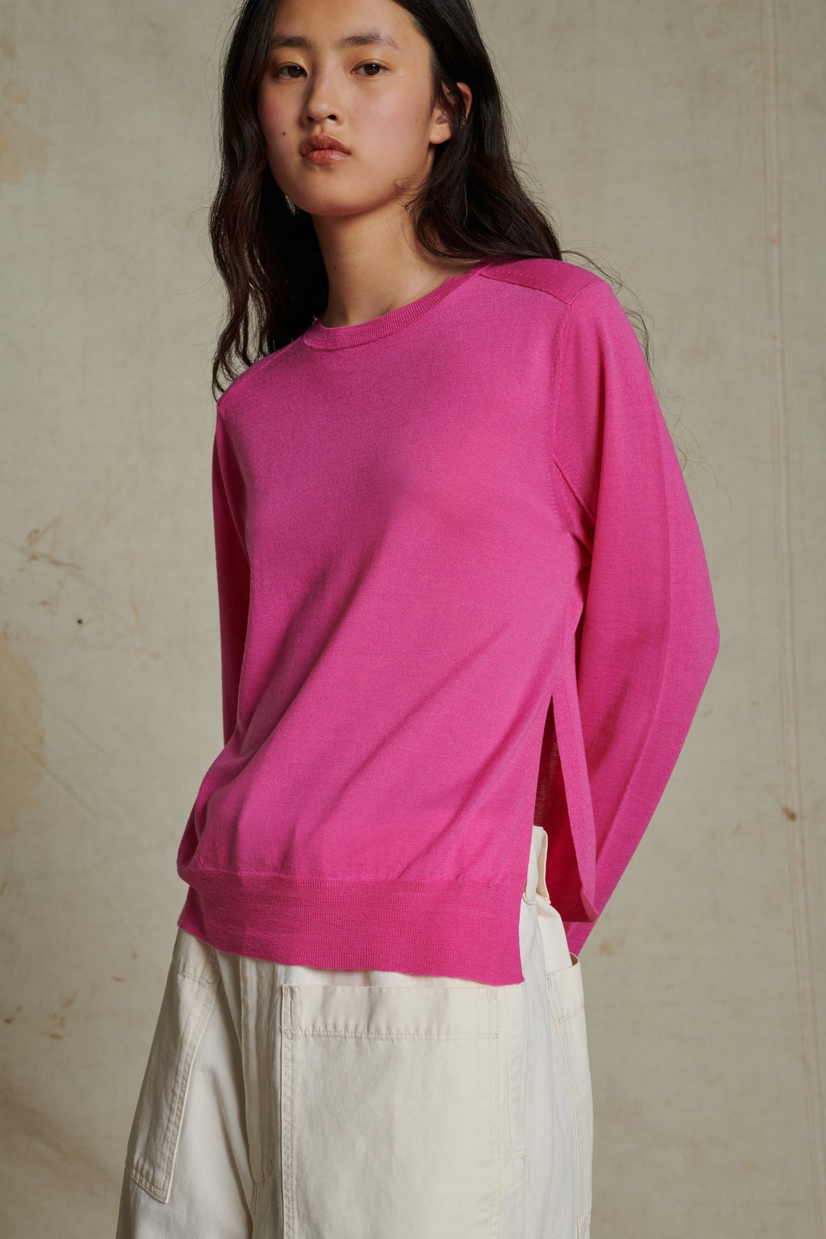 Pull Australie - Rose - Laine - Femme vue 1