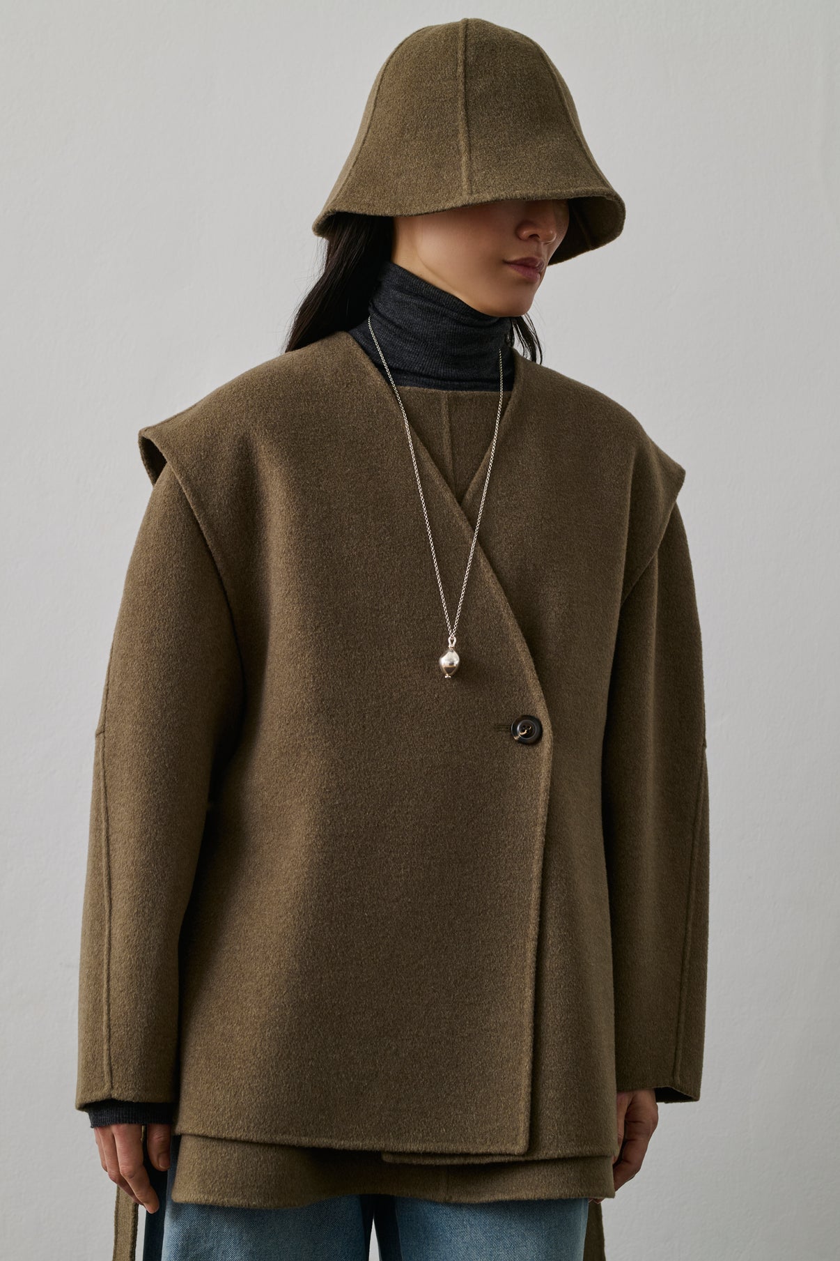 Chapeau Umbrella - Beige/Gris - Laine - Femme vue 2