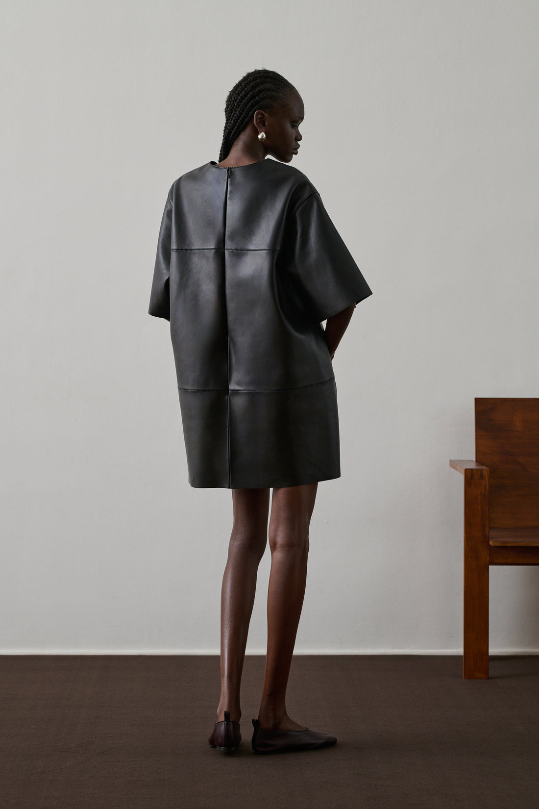 Robe Gisele - Noir - Cuir - Femme