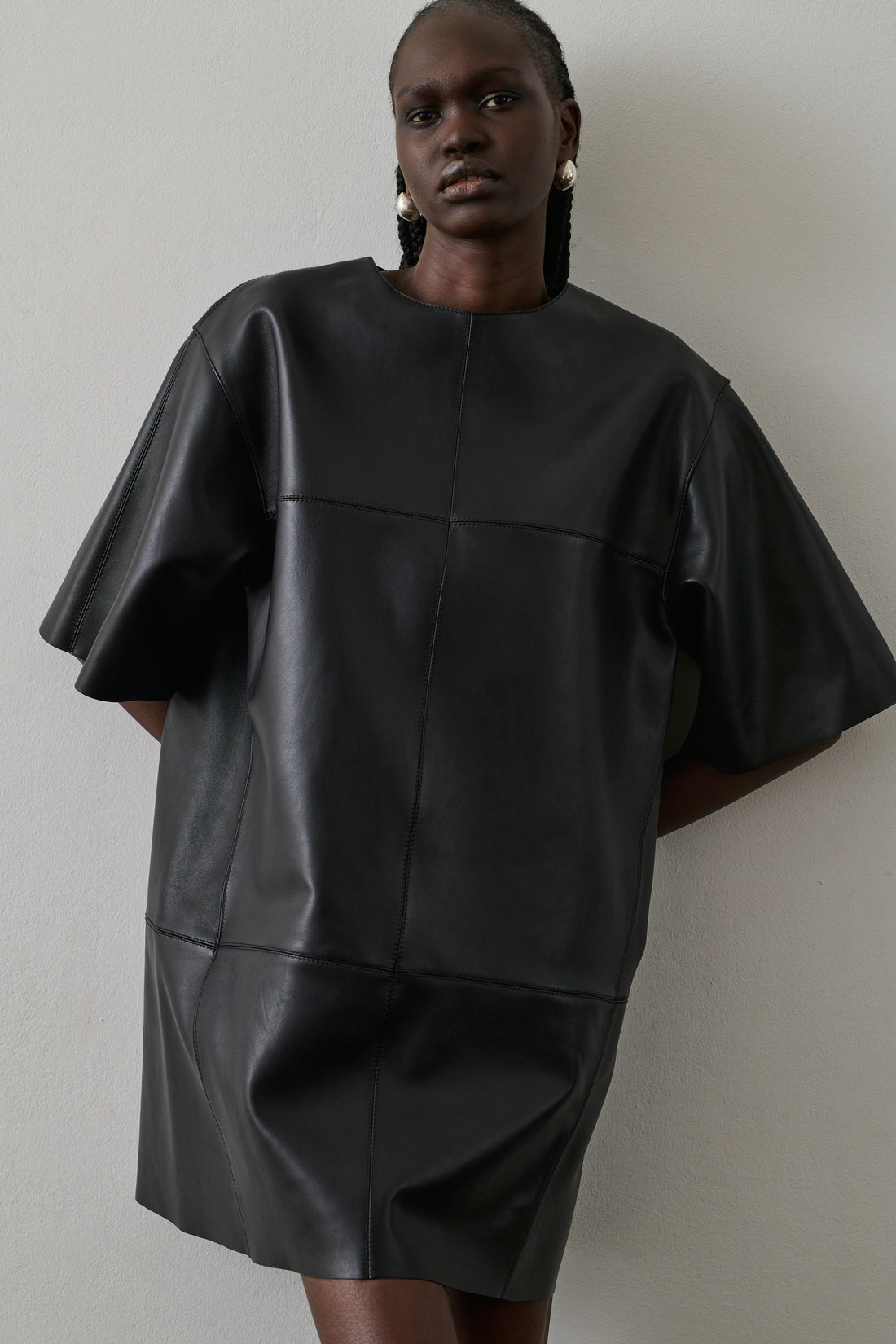 Robe Gisele - Noir - Cuir - Femme