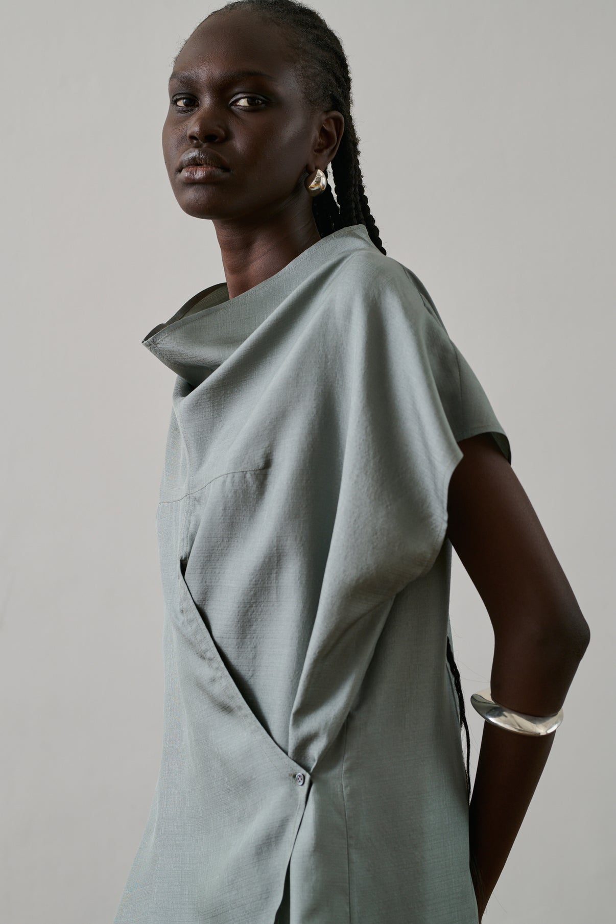 Robe Foggia - Bleu Glacé Foncé - Soie - Femme vue 2