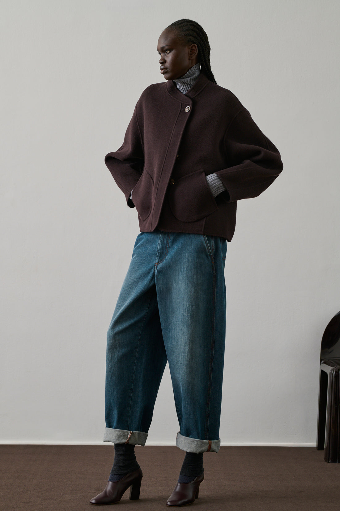 Manteau Windsor - Aubergine - Laine - Femme