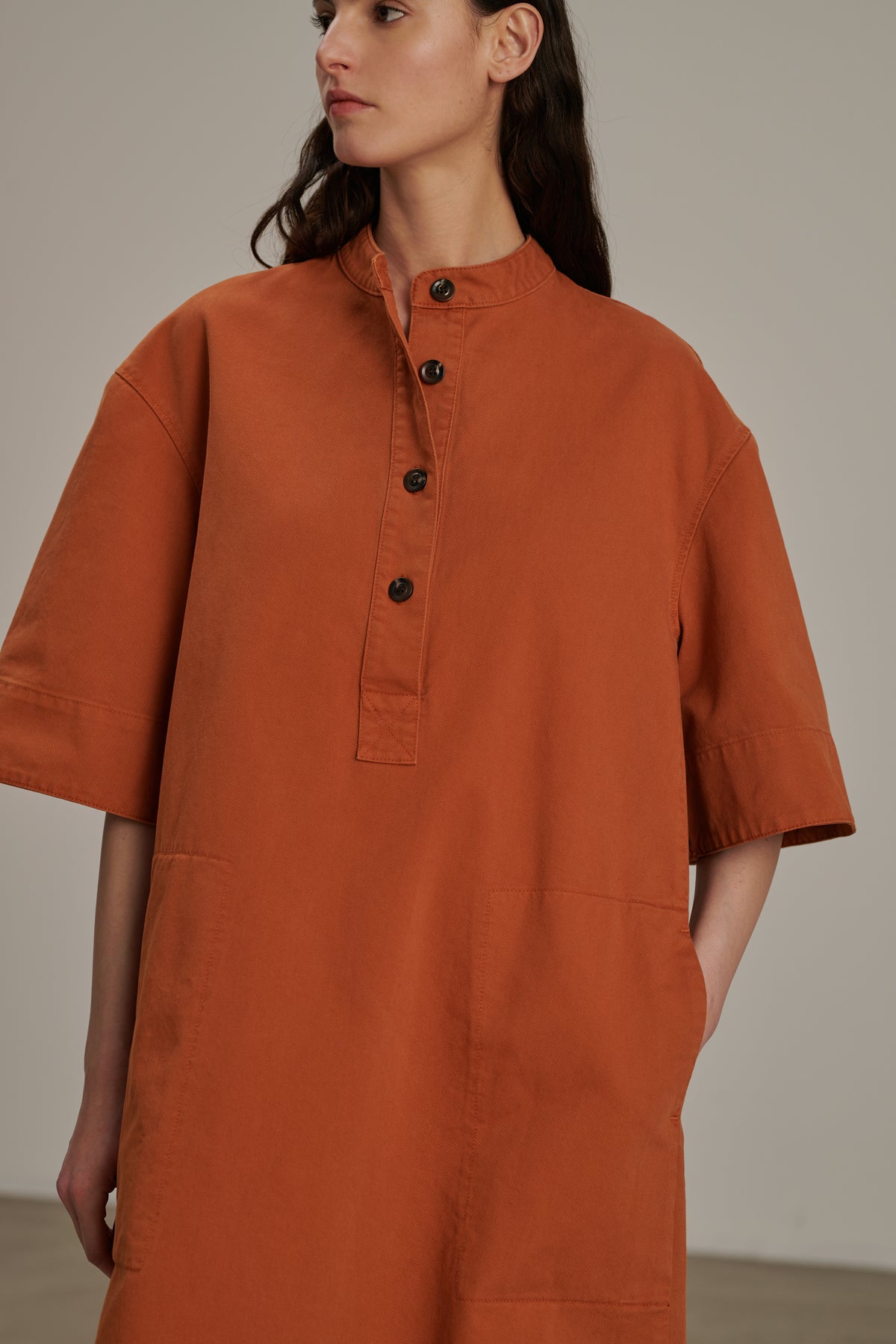 Brook dress - Orange - Cotton - Women vue 2