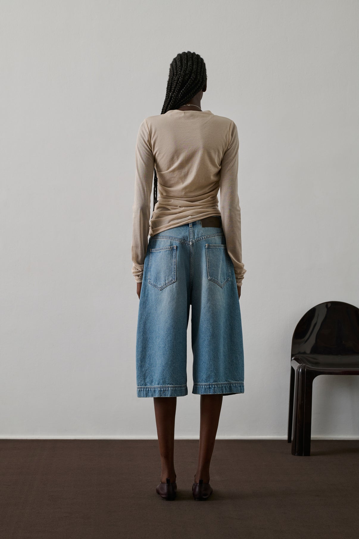 Bermuda Francis - Denim Bleu Délavé - Coton - Femme vue 3