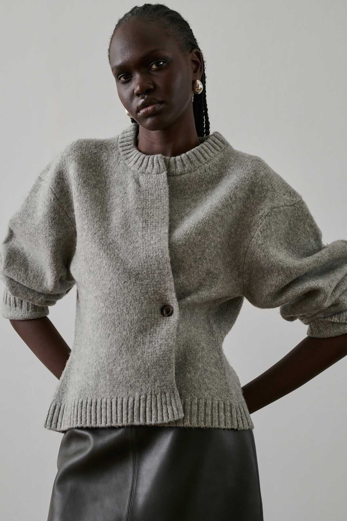 Cardigan Galileo - Gris Clair Chiné - Laine - Femme vue 2