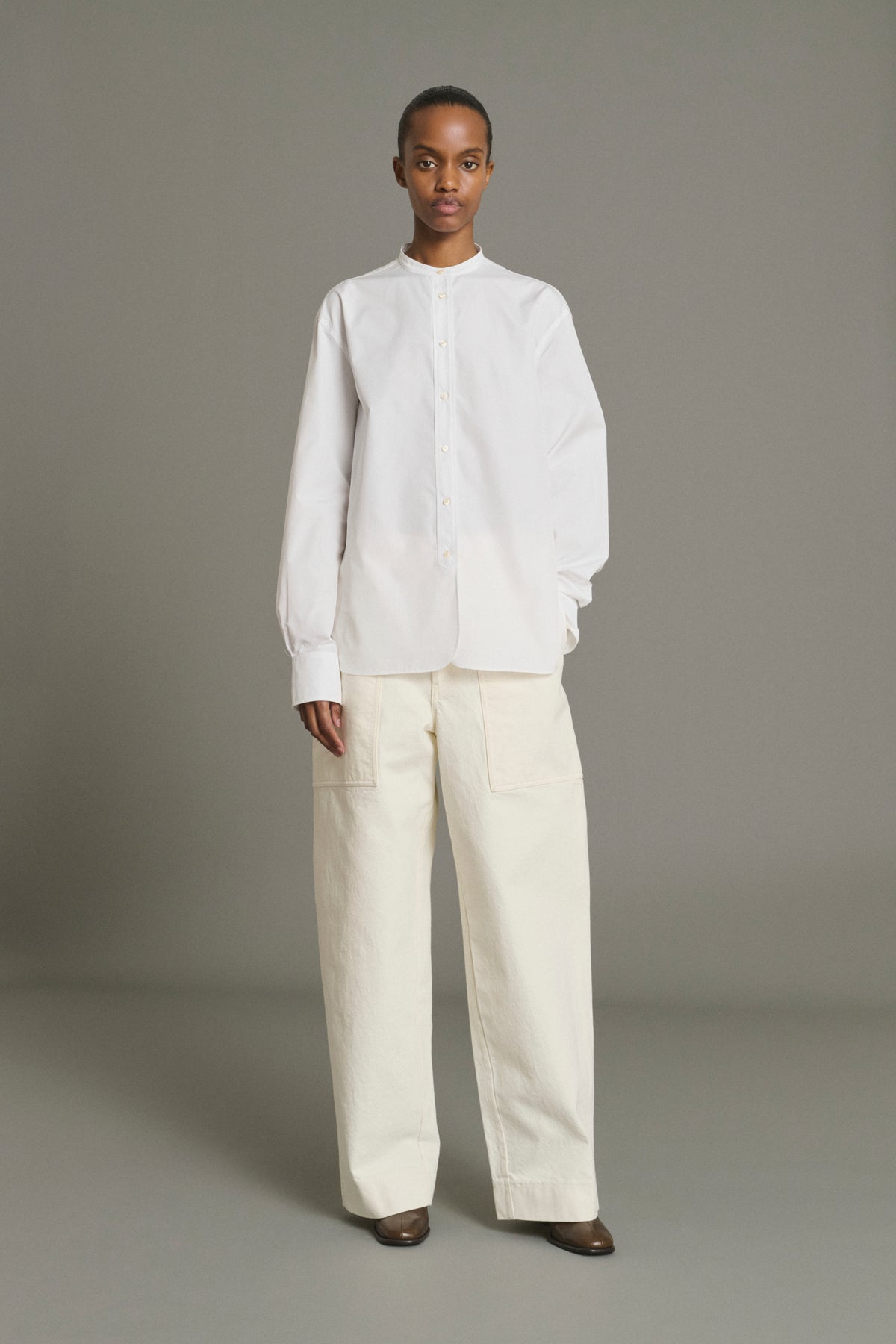 Bermudes Shirt - White Organic Poplin Women - Soeur