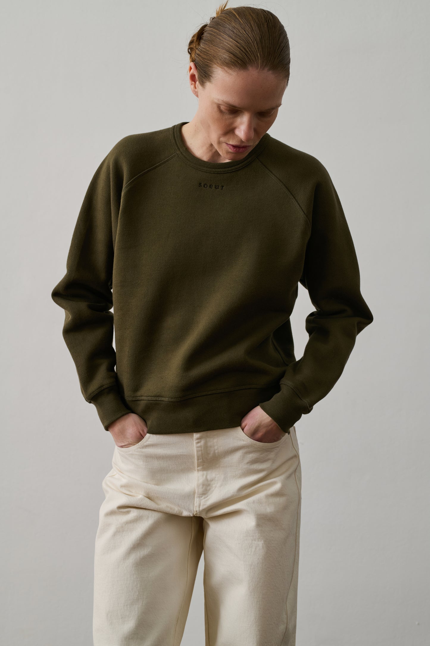 Sweatshirt Artemis - Kaki Foncé - Coton - Femme