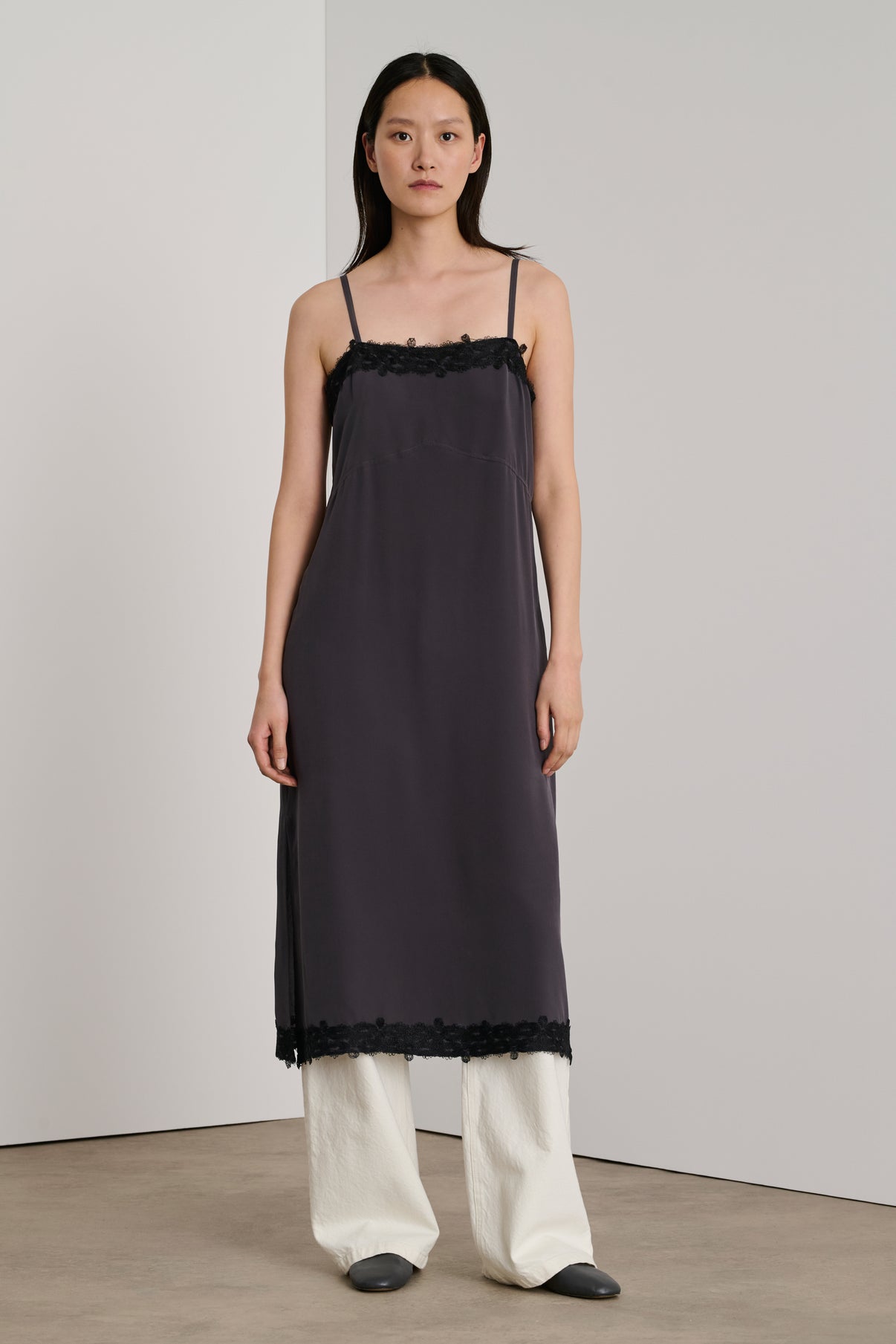 Robe Ethelle - Gris Anthracite - Soie - Femme vue 3