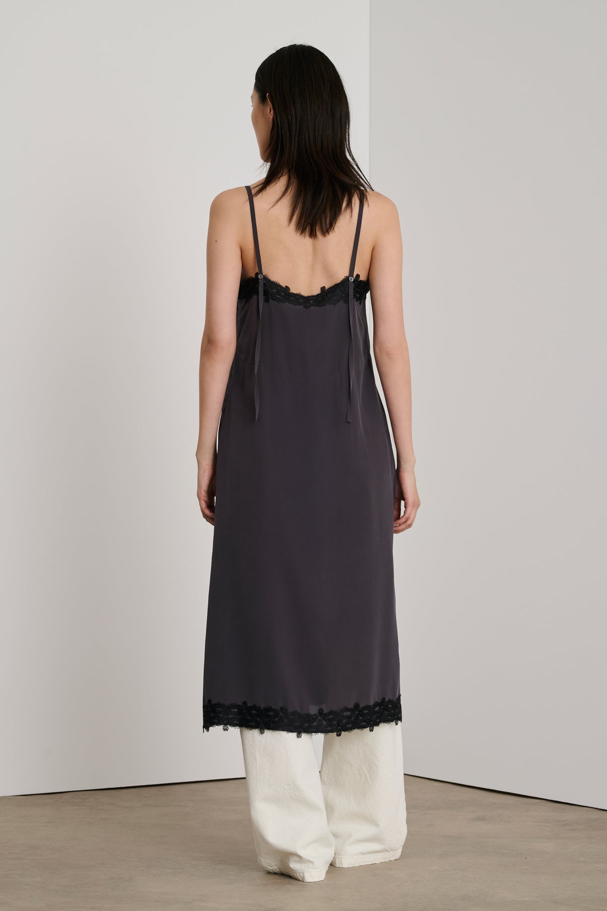 Robe Ethelle - Gris Anthracite - Soie - Femme vue 4