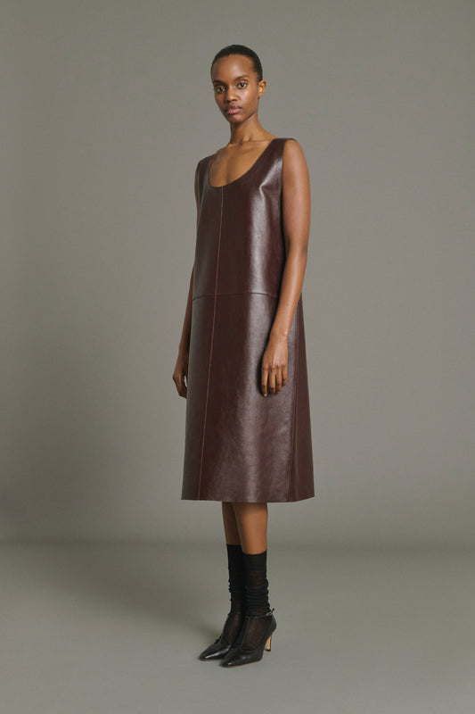 Dress Joa - Bordeaux - Leather - Women