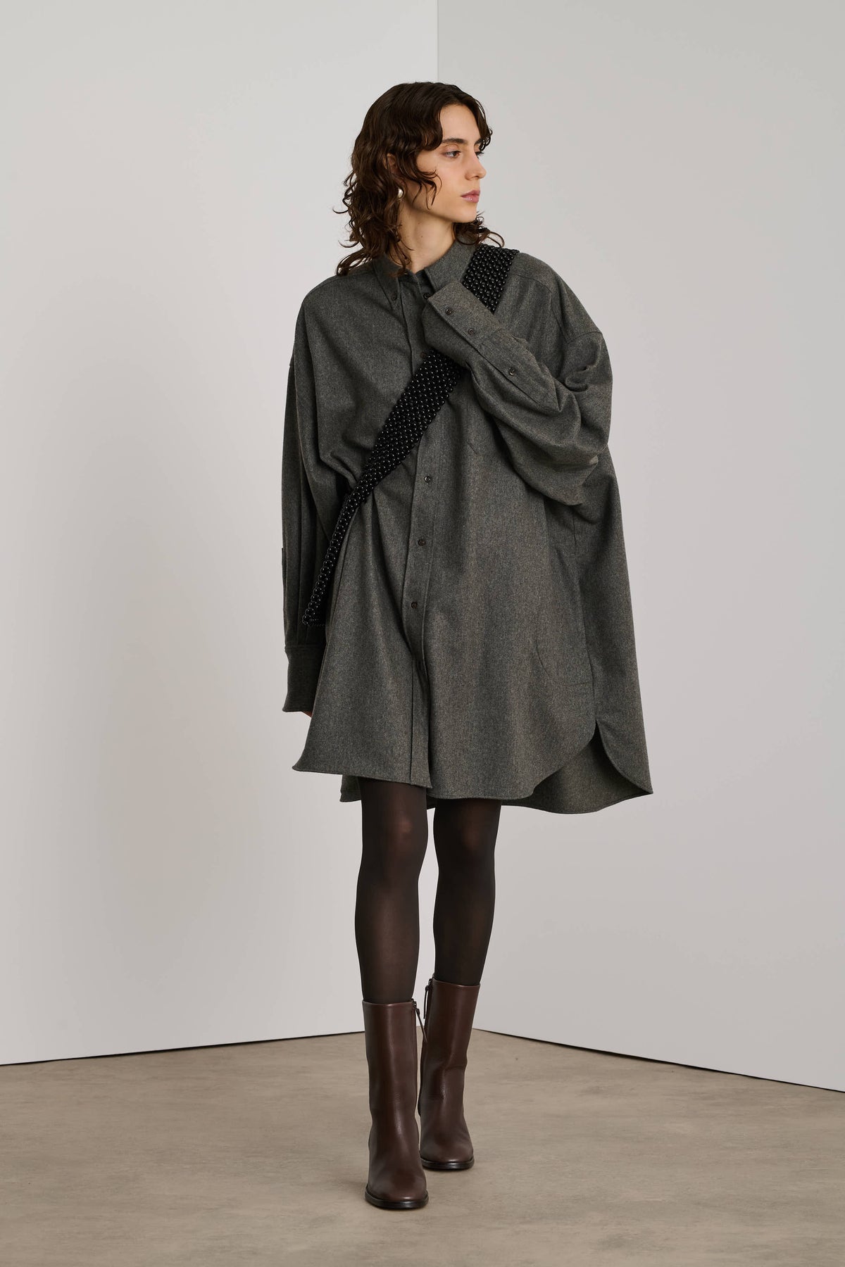 Candide Dress - Light Grey - Wool - Women