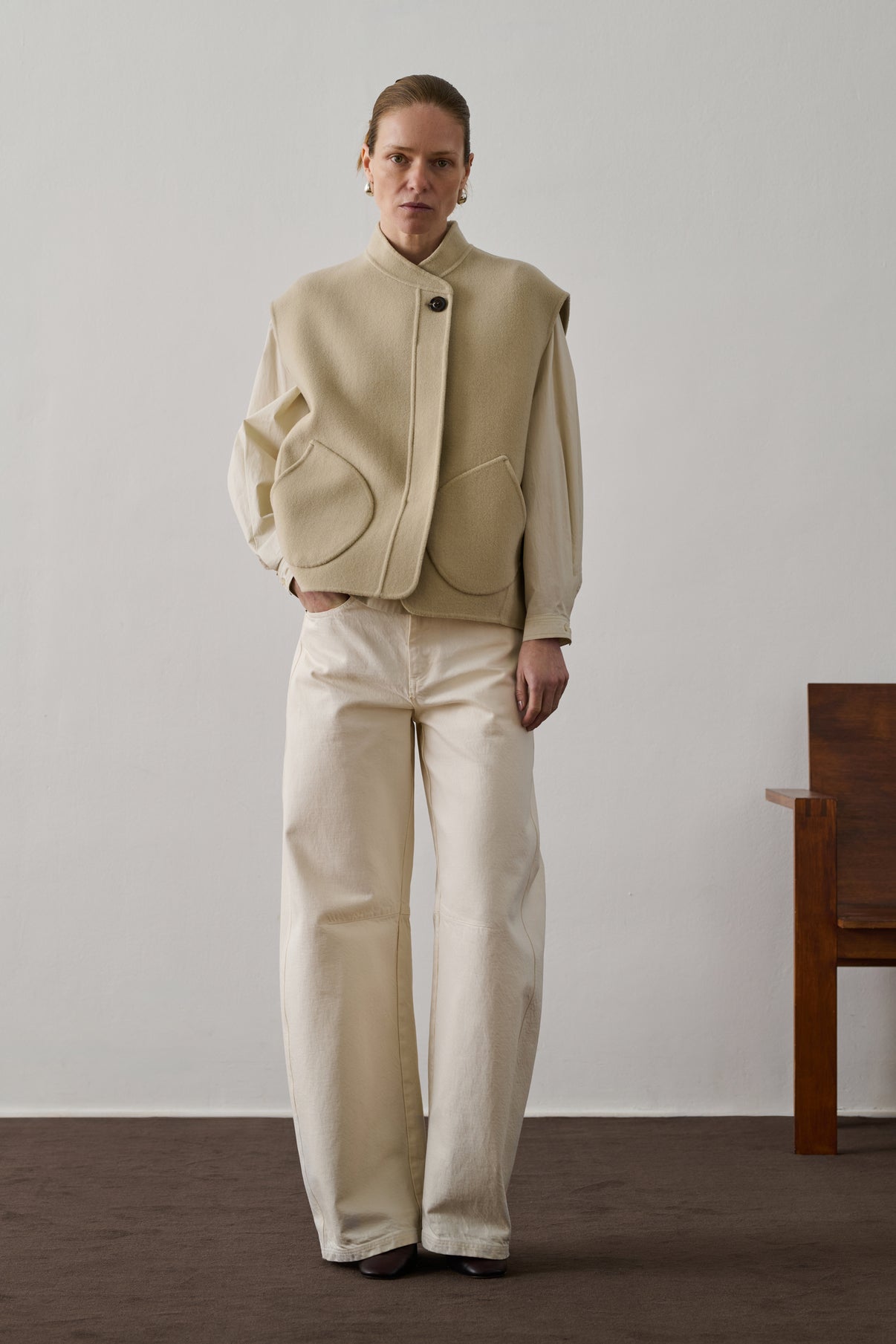 Veste Adeline - Craie - Laine - Femme vue 1