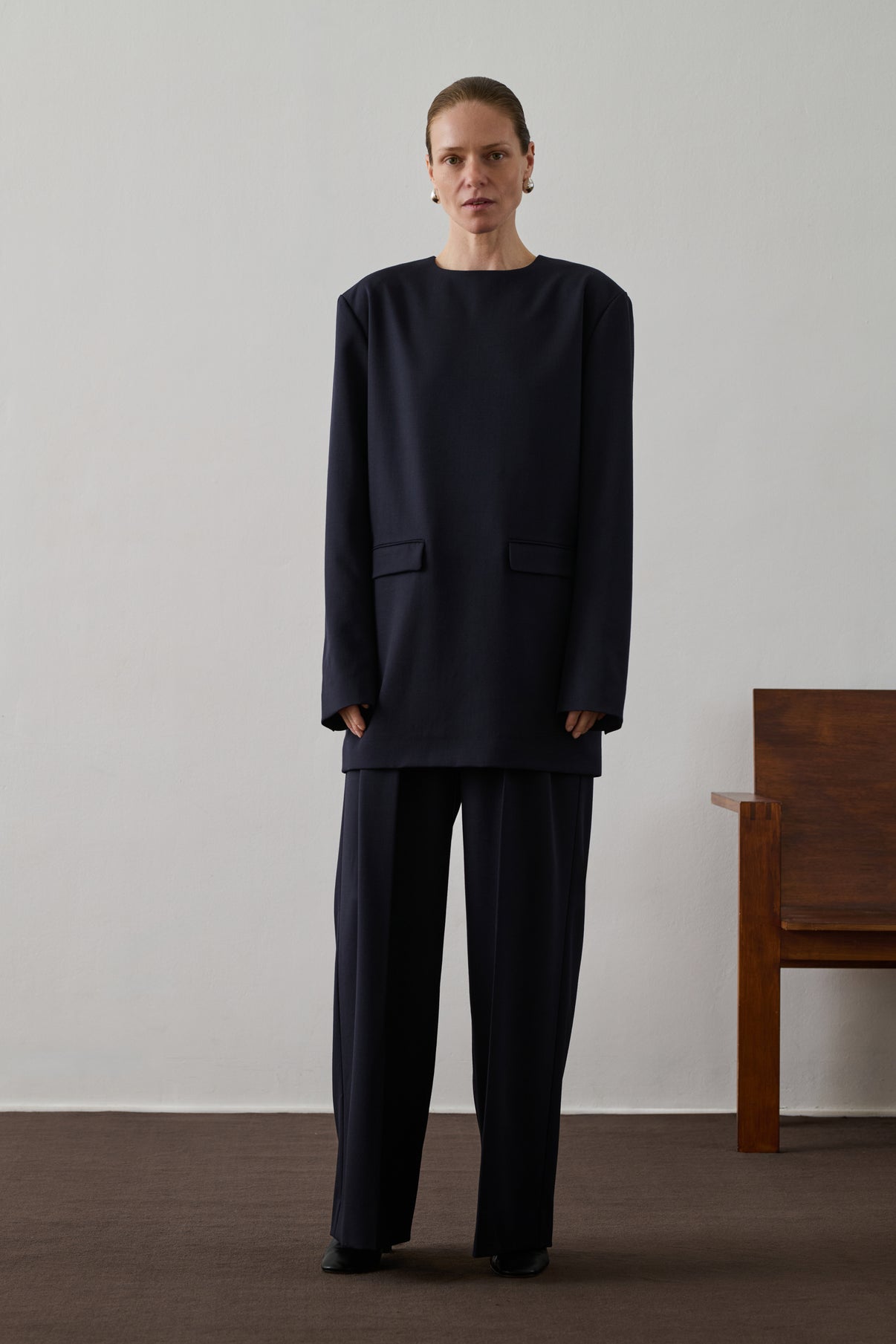 Robe Goya - Bleu Nuit - Laine - Femme vue 4