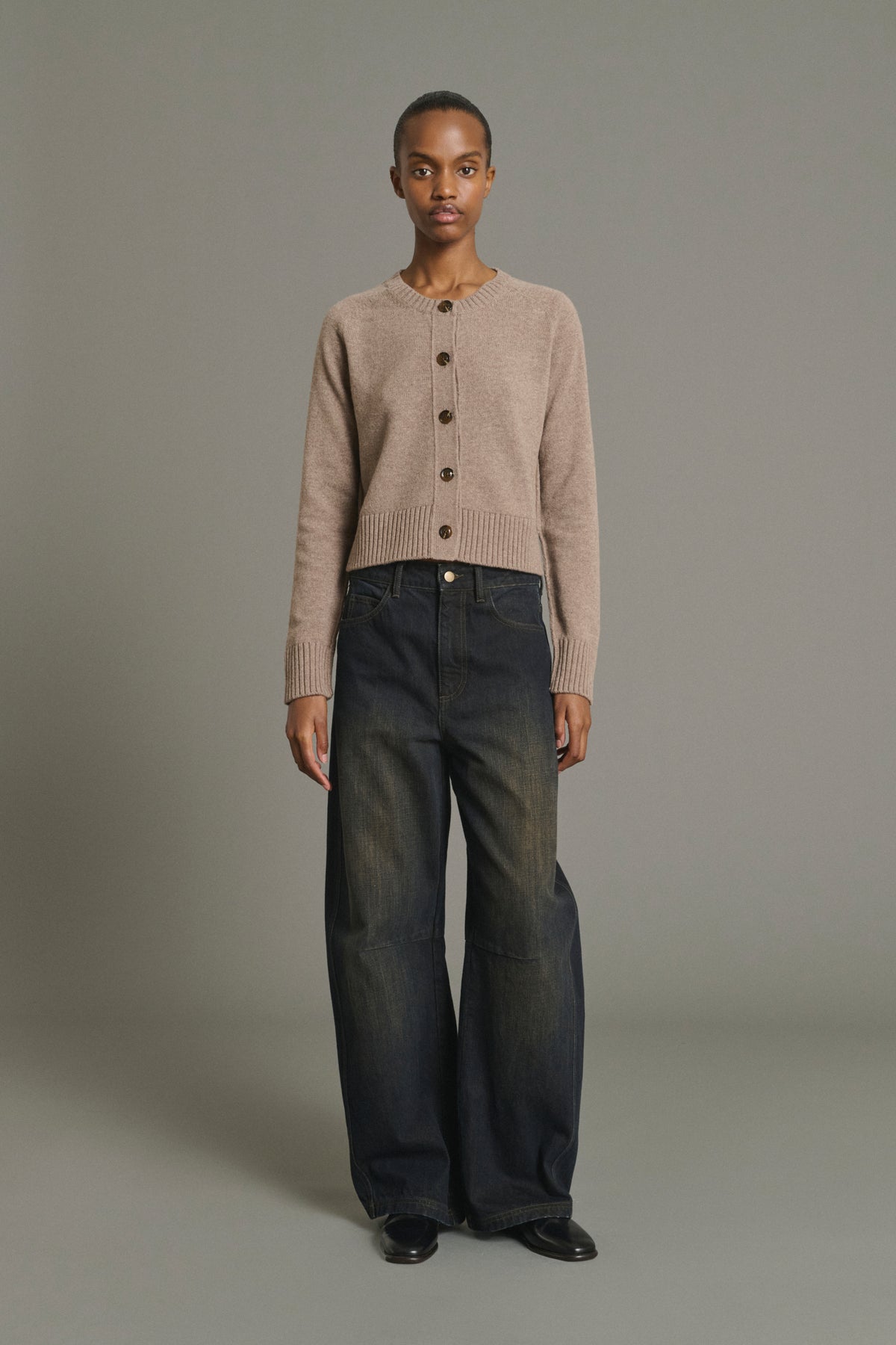 Cardigan Virginia - Beige Marl - Merino Wool - Women vue 3