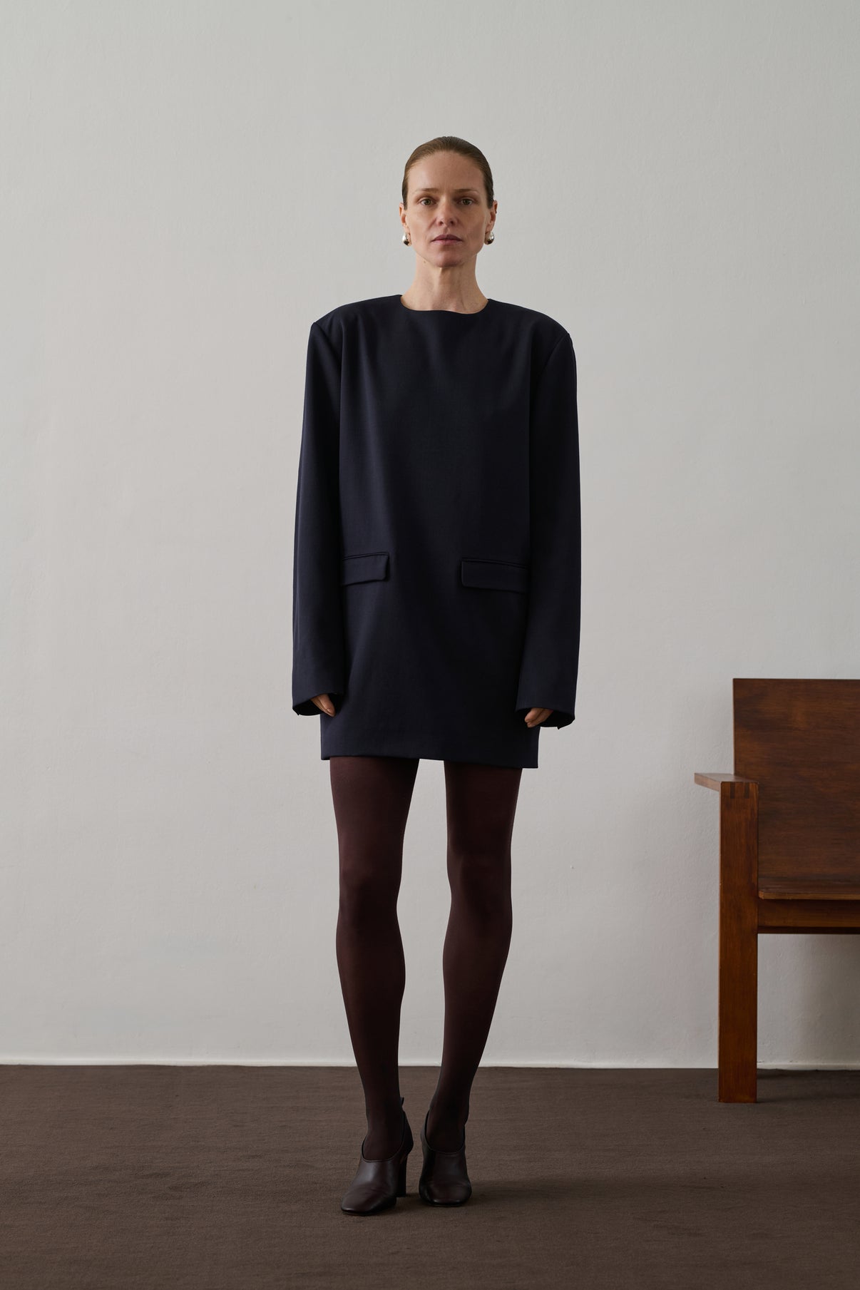 Robe Goya - Bleu Nuit - Laine - Femme vue 1