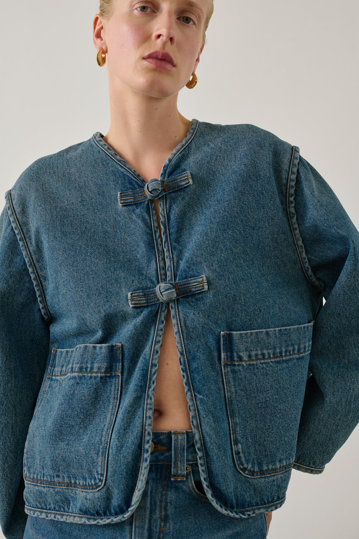Veste Agatha - Bleu - Coton - Femme vue 1