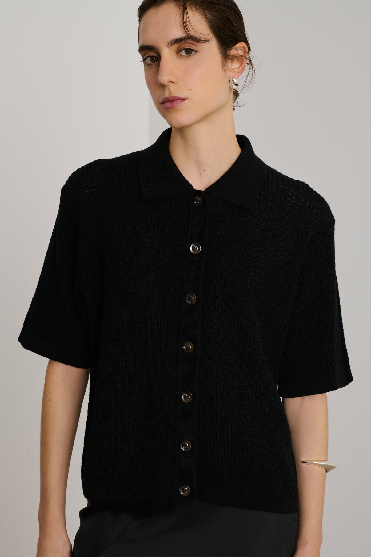 Polo David - Noir - Femme vue 1